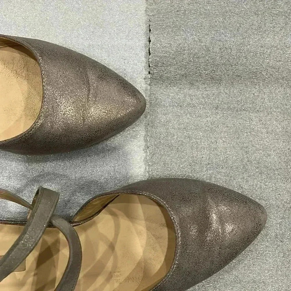 [UK5.5/US8] Paul Green Peeptoe Slingpump Flat with Metalic  Leather - Picture 2 of 10